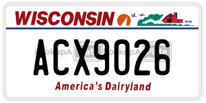 ACX9026 license plate in Wisconsin