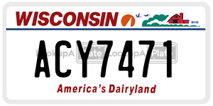 ACY7471  license plate in WI