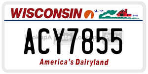 ACY7855  license plate in WI