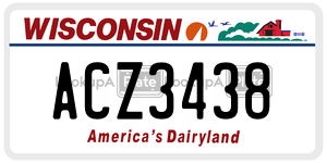 ACZ3438  license plate in WI