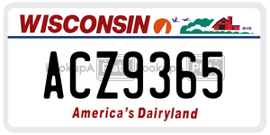 ACZ9365  license plate in WI