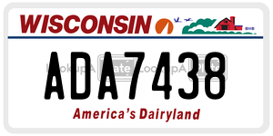 ADA7438 license plate in Wisconsin