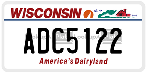 ADC5122  license plate in WI
