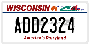 ADD2324  license plate in WI