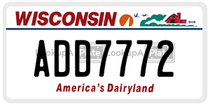ADD7772  license plate in WI