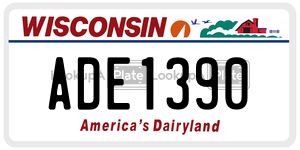 ADE1390  license plate in WI