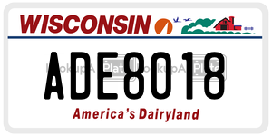 ADE8018  license plate in WI