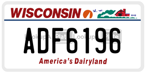 ADF6196  license plate in WI