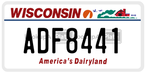 ADF8441  license plate in WI