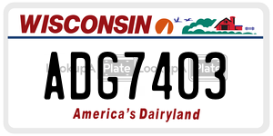 ADG7403 license plate in Wisconsin