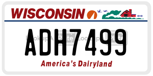 ADH7499  license plate in WI