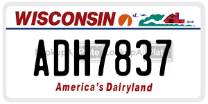 ADH7837  license plate in WI