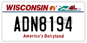 ADN8194  license plate in WI