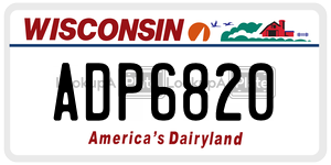 ADP6820  license plate in WI