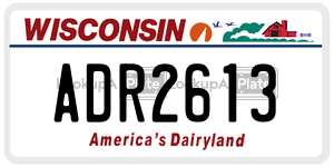 ADR2613  license plate in WI