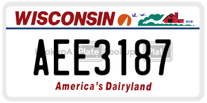 AEE3187 license plate in Wisconsin