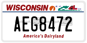 AEG8472  license plate in WI