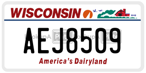AEJ8509  license plate in WI
