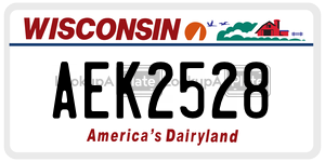AEK2528  license plate in WI