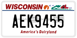 AEK9455  license plate in WI