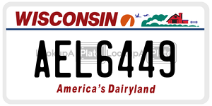 AEL6449 license plate in Wisconsin