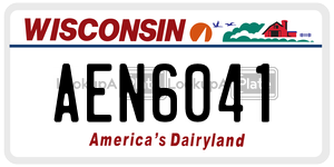 AEN6041  license plate in WI