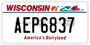 AEP6837  license plate in WI