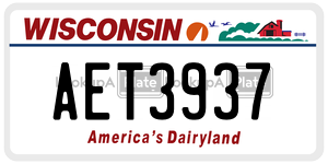 AET3937  license plate in WI