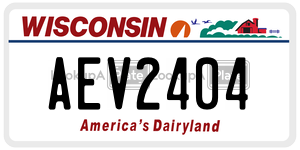 AEV2404  license plate in WI