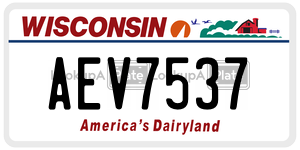 AEV7537  license plate in WI