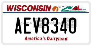 AEV8340  license plate in WI