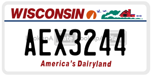AEX3244  license plate in WI