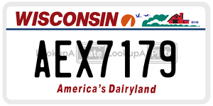 AEX7179  license plate in WI