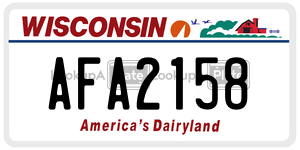 AFA2158  license plate in WI