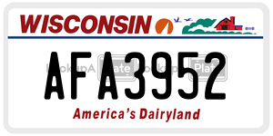 AFA3952  license plate in WI