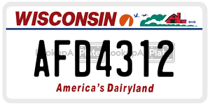 AFD4312  license plate in WI
