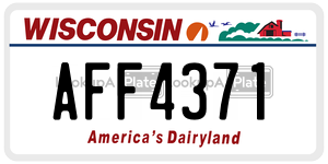 AFF4371  license plate in WI