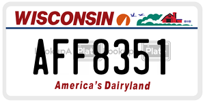 AFF8351  license plate in WI