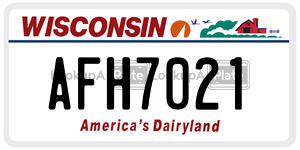 AFH7021 license plate in Wisconsin