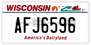 AFJ6596 license plate in Wisconsin