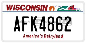 AFK4862  license plate in WI