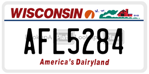AFL5284  license plate in WI