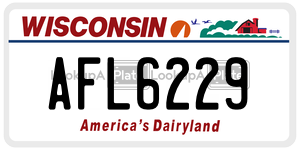 AFL6229  license plate in WI