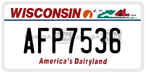 AFP7536  license plate in WI
