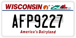 AFP9227  license plate in WI