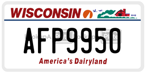 AFP9950  license plate in WI