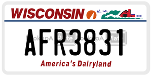 AFR3831  license plate in WI