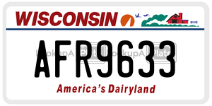 AFR9633  license plate in WI