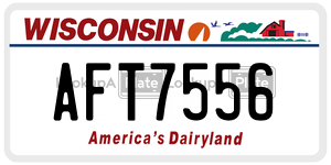 AFT7556  license plate in WI