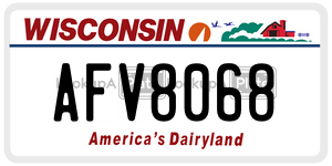 AFV8068  license plate in WI